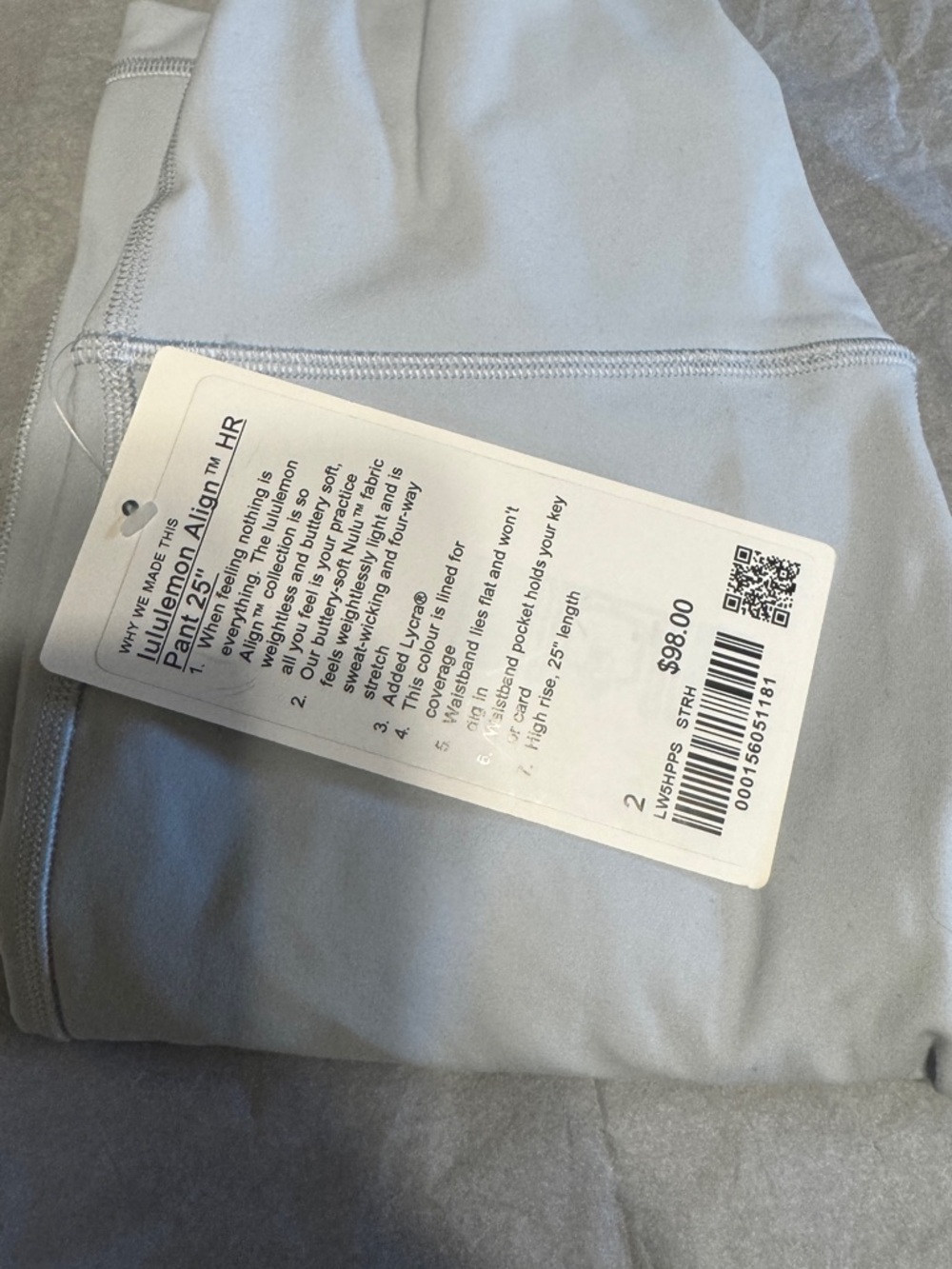 lululemon athletica Light Gray High-Rise Leggings